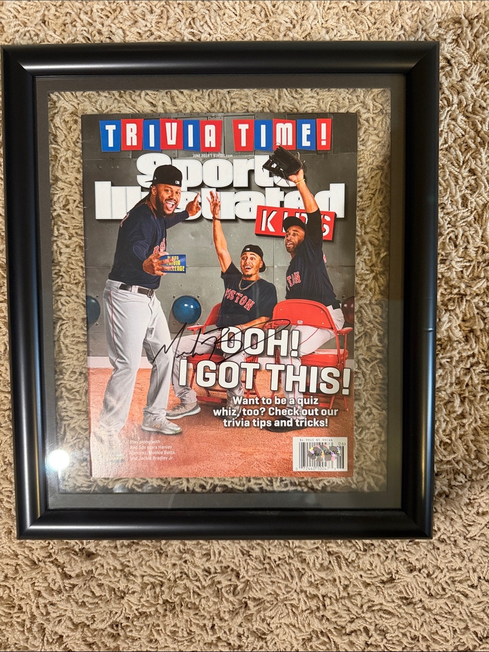 Mookie Betts Autographed Sports Illustrated Magazine with Frame